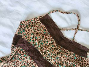 leopard print Y2K cami top