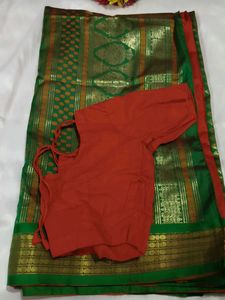 Elegant Green Silk Saree with blouse