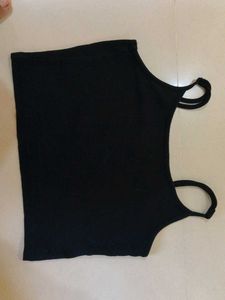 Black Tank Top with Strappy Details