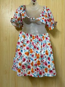 Newme Floral Cutout Mini Dress