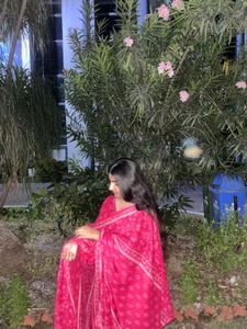 Elegant Anarkali Pink Kurta Set with Dupatta