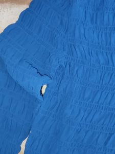 Blue Textured Long Sleeve Top never worn