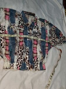 Trendy women's patchwork shirt top .