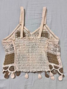 Knit Checkerboard Crop Top