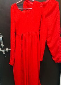 Vibrant Red Kurta Set with Trousers