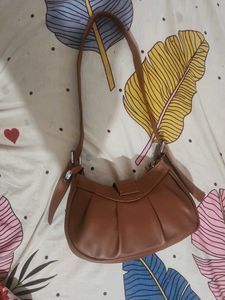 Brown Hobo Bag with Buckle Detail