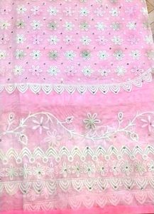 Pink Embroidered Saree
