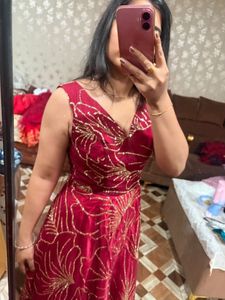 Stunning Red Embroidered Ethnic Gown❤️🎀🦋