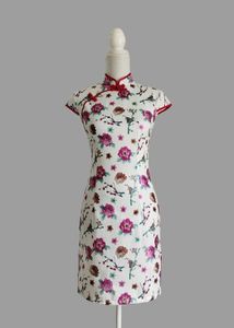 Floral Print Qipao Style Dress