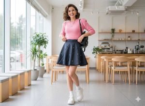 Elegant Navy A-Line Skirt