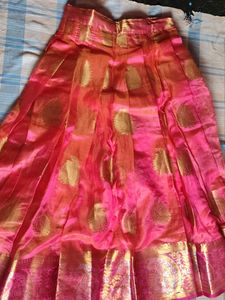Pink Silk  Blouse And Lehanga