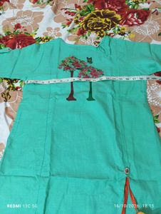 Green Kurta with Tree Print