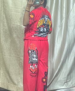 Red Graphic Print Co-ord Set