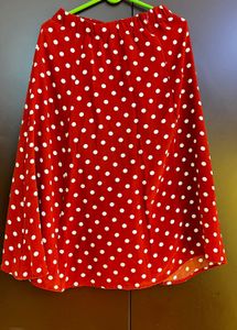 Red Polka Dot Midi Skirt