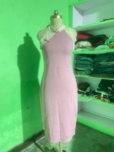 Pink Halter Neck Dress