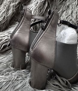 Metallic Ankle Strap Heels