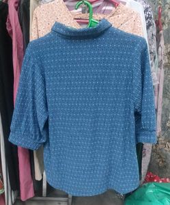 Cute Blue Polka Dot Top
