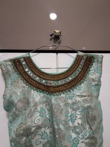 Stunning Mint Green Brocade Gown