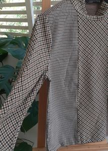 ZaRA Vintage Checkered Long Sleeve Top