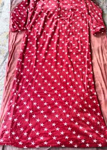 Cozy Red Star Print Nightgown