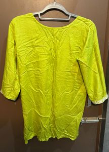 Lime Green Embroidered Kurta