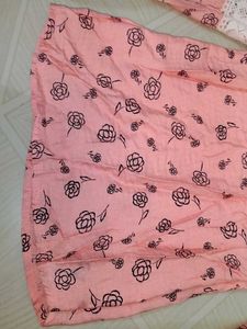Pink Floral Print Top