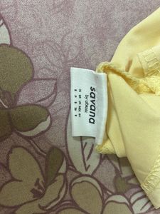 pastel yellow lace V-Neck savana top