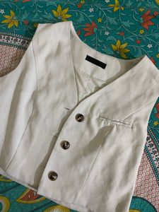 Cream Woven Vest