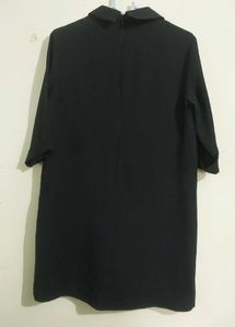 Elegant Black Collared Dress