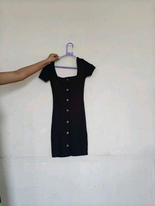 Chic Black Button-Up Mini Dress