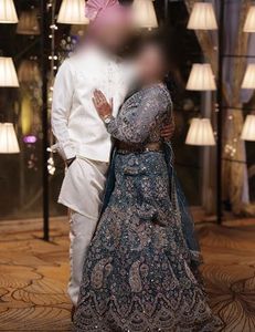 Exquisite Morni Blue Embellished Lehenga Set