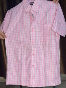 Pink Checkered Shirt For Men