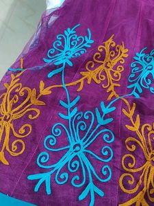 Purple Embroidered Anarkali Dress