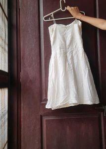 Cream Spaghetti Strap Mini Dress
