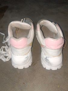 Chunky White Platform Sneakers