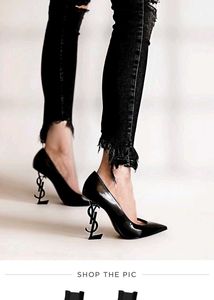YSL Black Patent Leather Heels