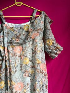 Floral Off-Shoulder Ruffle Dress