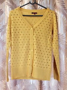 Yellow Knit Cardigan