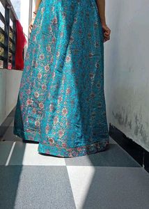 Beautiful Teal Brocade lehnga