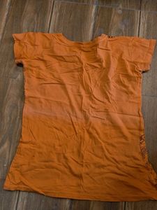 Orange Graphic Print T-Shirt