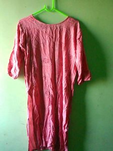 Pink Floral Print Kurti