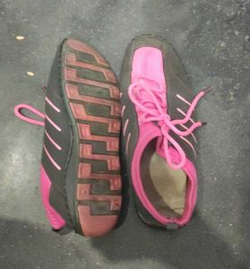 Stylish Pink &amp; Gray Sneakers