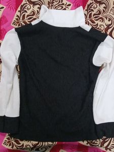 Chic Black and White Heart Top