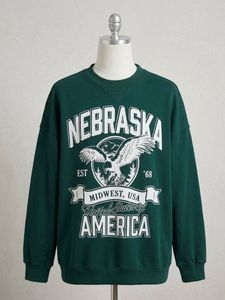 Green "Nebraska" Graphic Sweatshirt