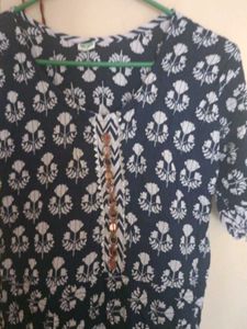 Stylish Navy Blue Printed Kurta