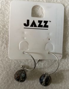 Jazz Hoop Earrings with Gemstone Drops