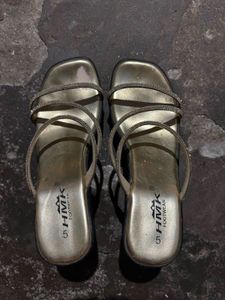 Sparkling Gold Flat Sandals