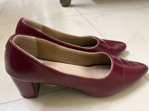 Maroon Pointed Toe Heels