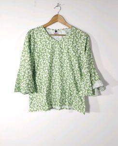 Green Printed Casual Top (Women)