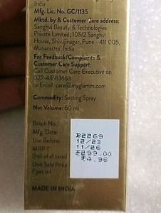 Sealed Pack Myglamm Makeup Setting Spray.